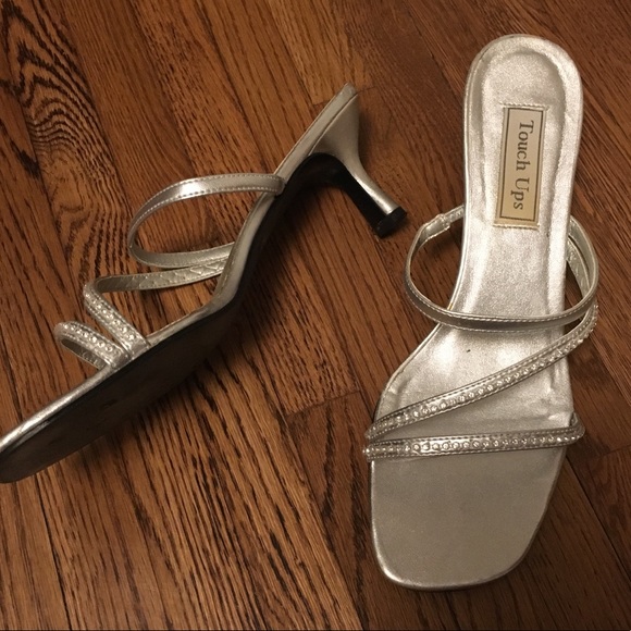 Touch Ups Silver Metallic Heel Sandals 👠 Size 9.5 - Picture 4 of 8